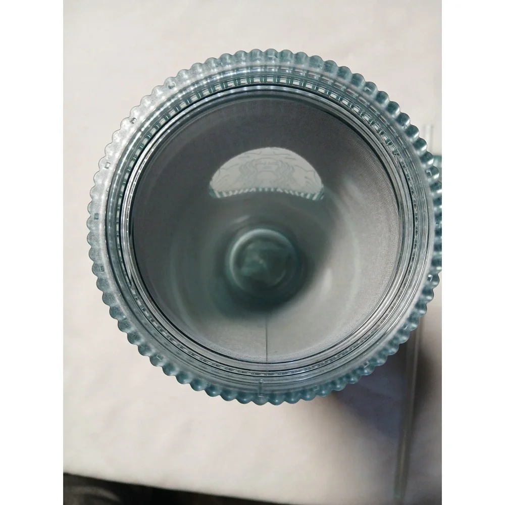 NewStarbucks Mermaid Green Iridescent Rainbow‎ Clear Venti Tumbler Cup W/O Straw